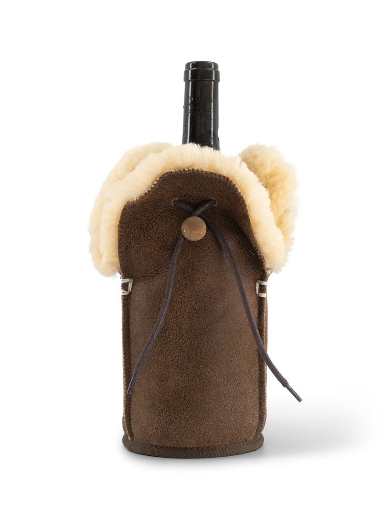 Bottle cooler - Champagne brown leather