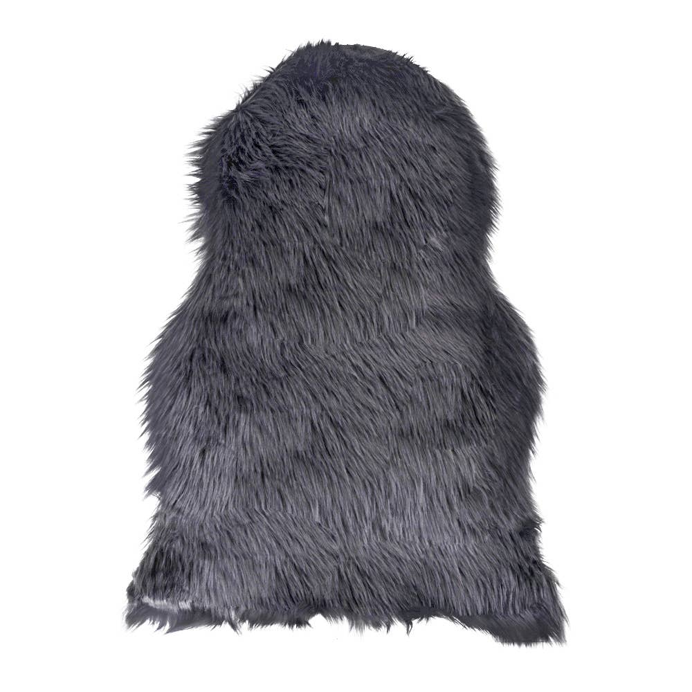 Künstliches Lammfell - Künstliches Lammfell in Grau 50x85 cm: Grey / 100% Polyesther