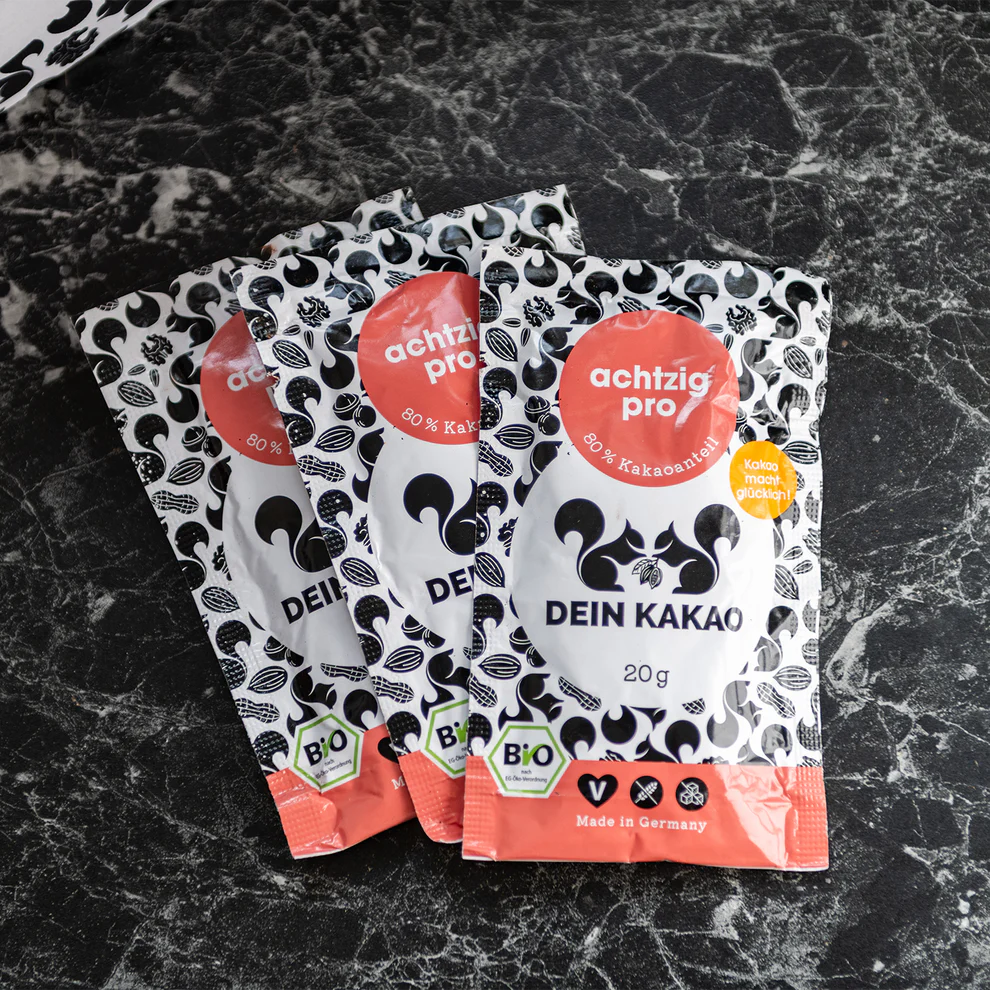 achtzig pro Bio Schokoladenpulver mit 80% Kakaogehalt