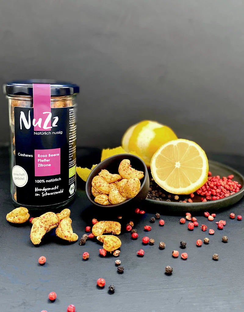 Organic Cashews Pink Berry - Black Pepper - Lemon - 120g