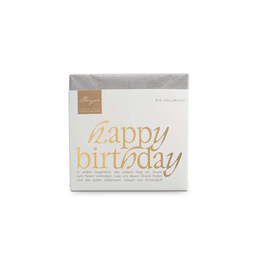 Thementafel Bio Vollmilch "Happy Birthday" 40g