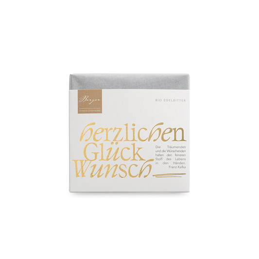 Thementafel Bio Edelbitter "Herzlichen Glückwunsch" 70g