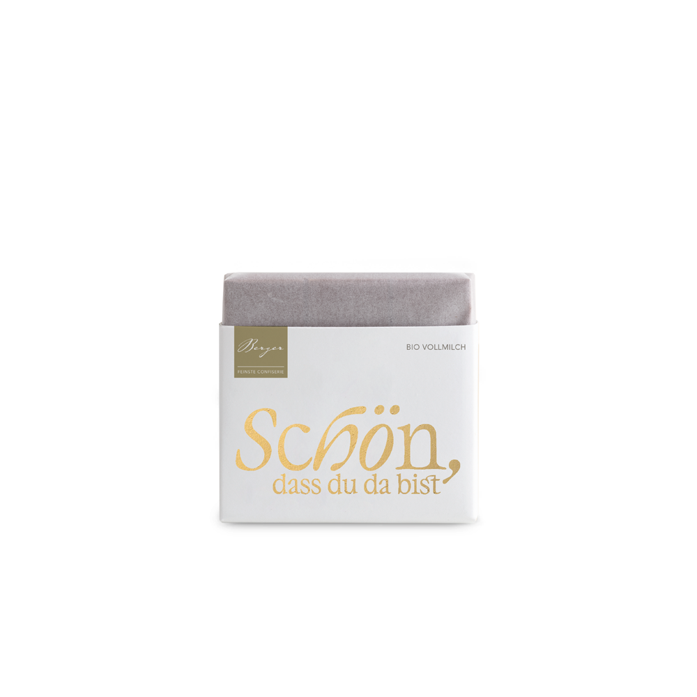 Organic Whole Milk Chocolate Bar "So nice to have you here" 40g