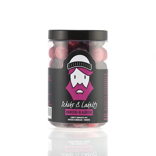 Schoko und Lakrits Himbeere-Blaubeere - Dose 275g