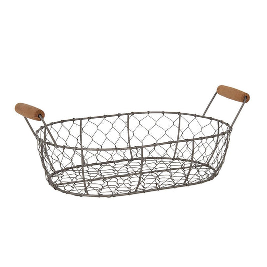 Aufbewahrungskorb 3-teilig 42x27x15 cm, braunes Eisenholz