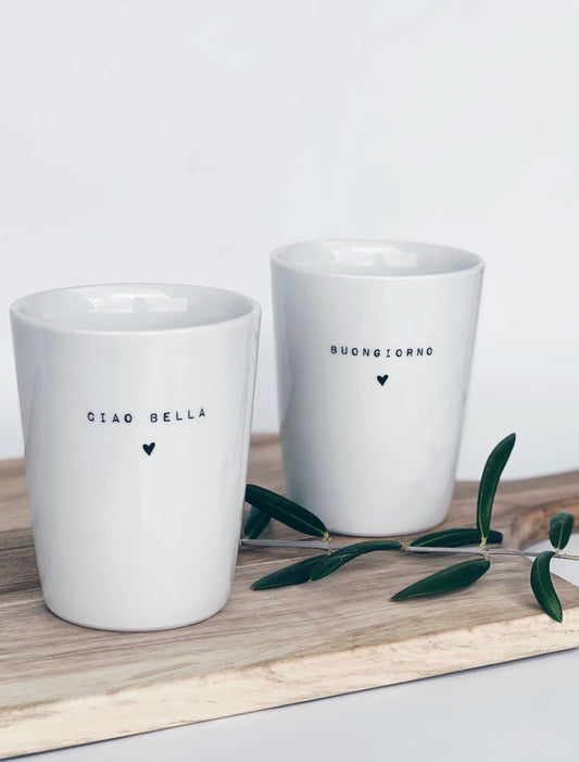 Becher Tasse Herz ♡ I Herzensmensch Geschenk: Ciao Bella