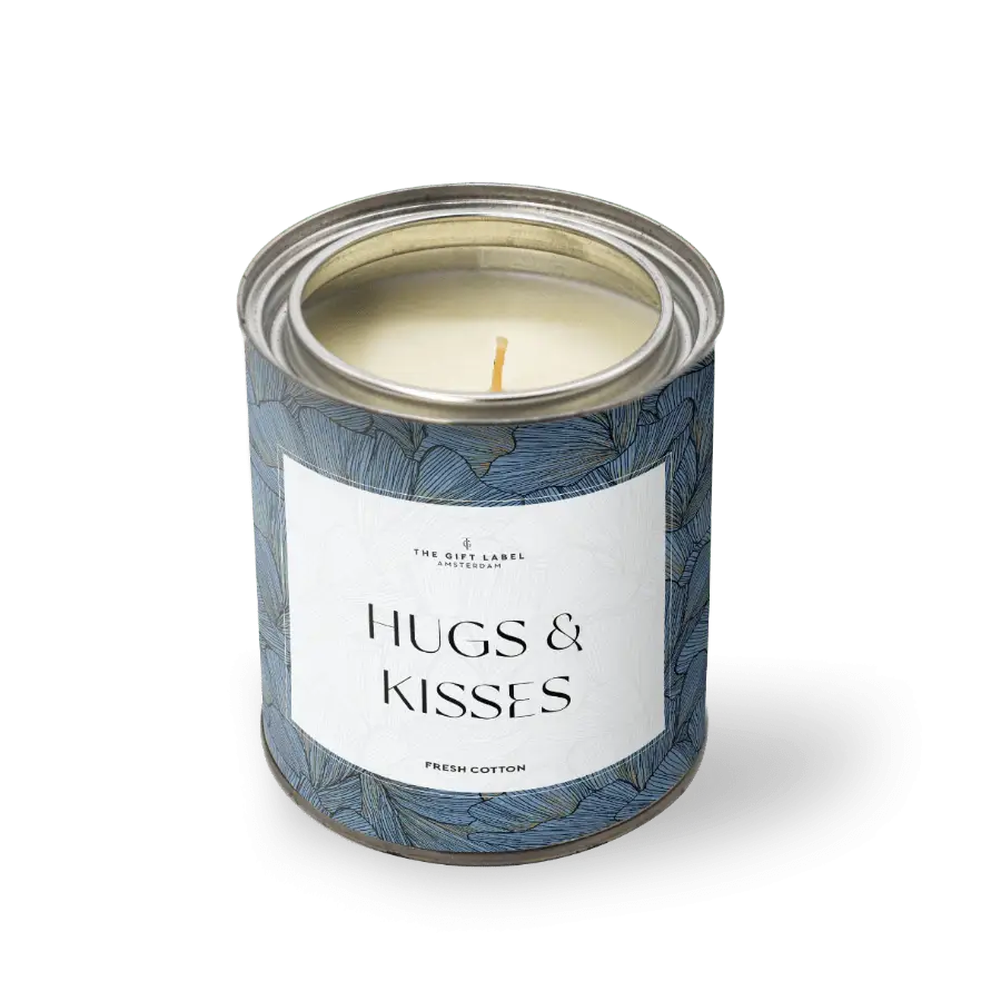 KERZE GROSS - UMARMUNGEN UND KÜSSE - FRISCHE BAUMWOLLE