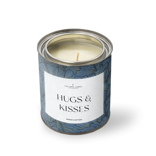 LARGE CANDLE - HUGS AND KISSES - FRESH COTTON