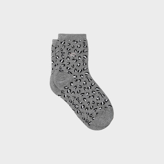 Socken aus gekämmter Baumwolle mit Leopardenmuster - Grau
