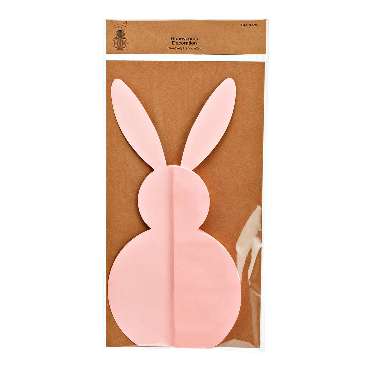 Honeycomb Hase aus Papier/Pappe rosa (B/H/T) 16x30x16cm