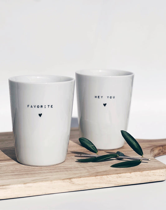 Becher Tasse Herz ♡ I Herzensmensch Geschenk: Hey You