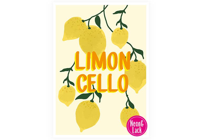 Limoncello | Neon Postkarte | Gruß