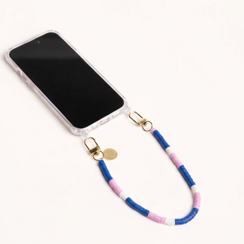 Popstar Kurzes Handyband - Purple Navy White