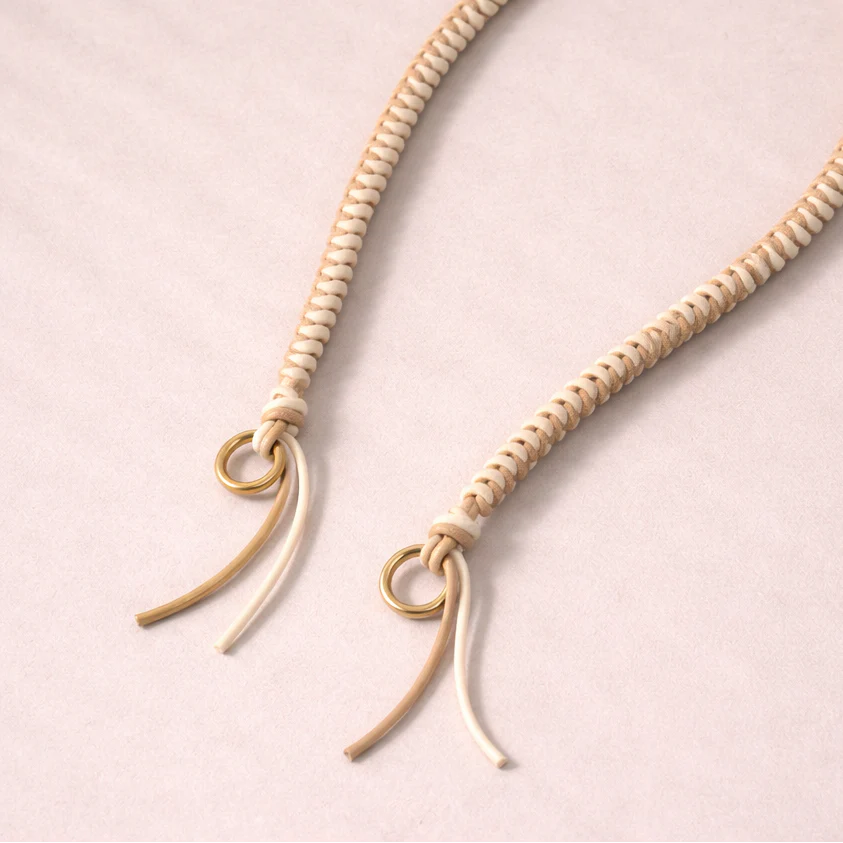 Langes Handyband - Beige & White