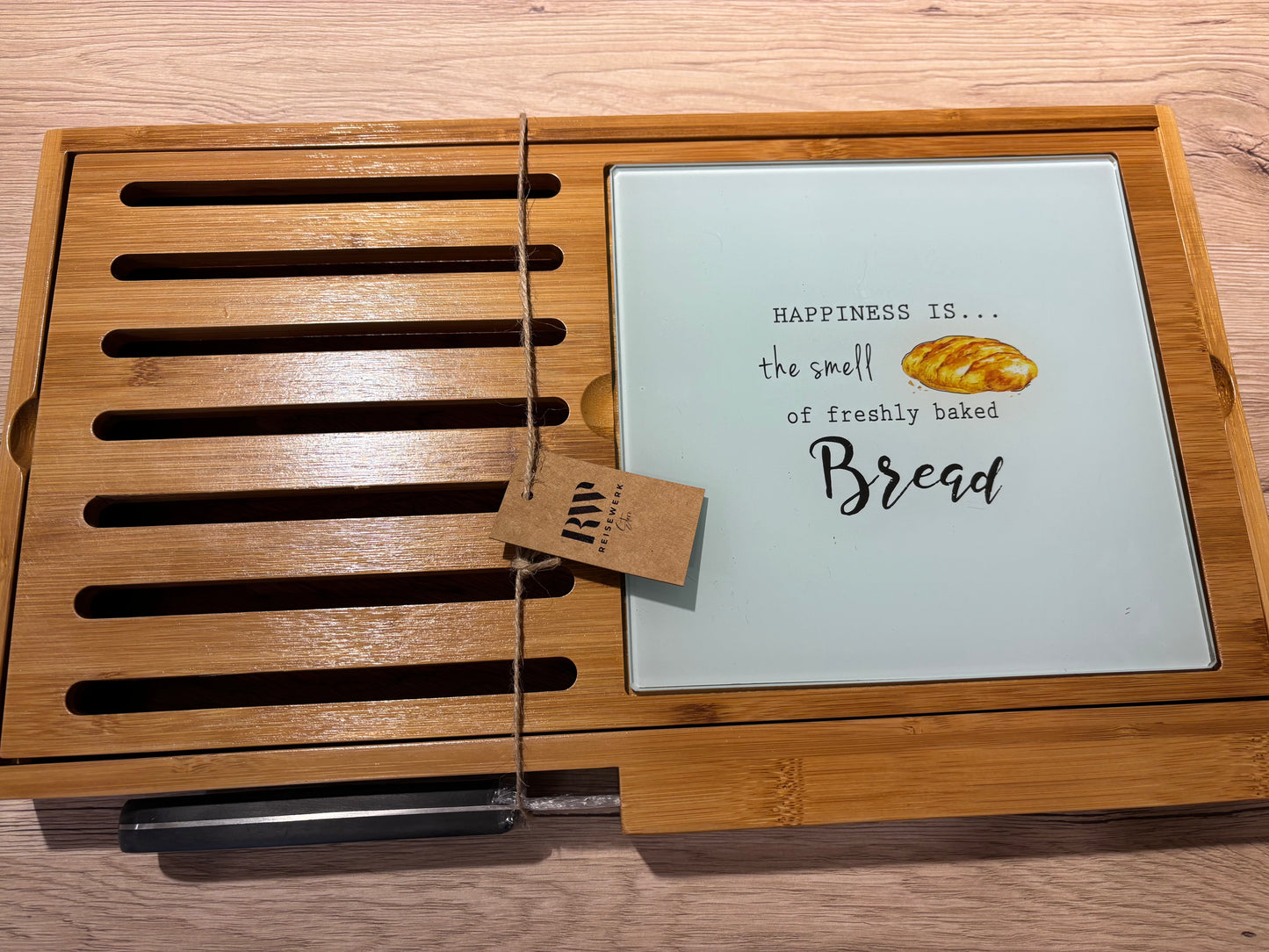 Cutting board with knife