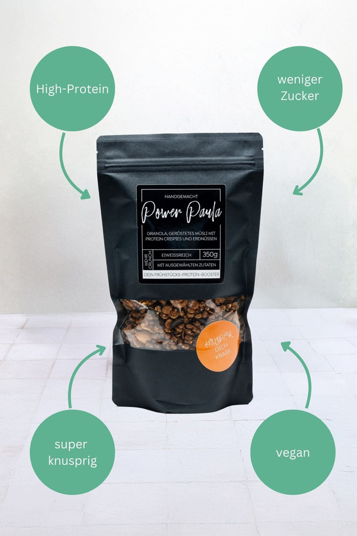 Power Paula, High-Protein Granola, vegan, weniger Zucker