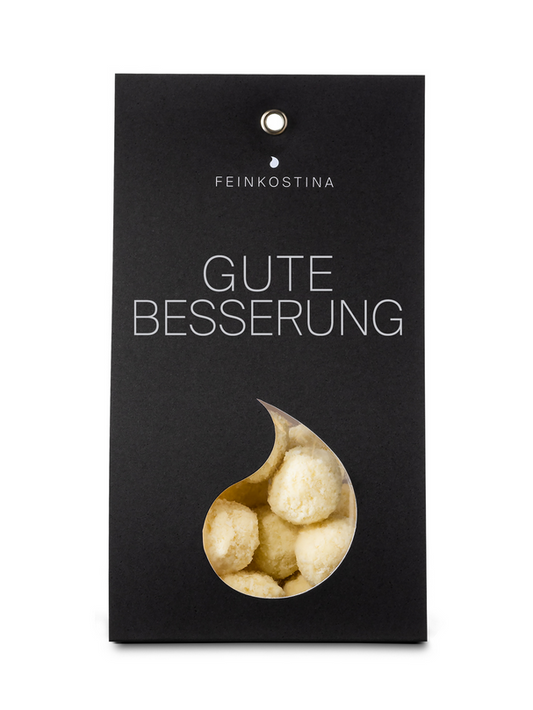 Gute Besserung - Kokosnuss Trüffel mit weißer Schokolade - 70 g