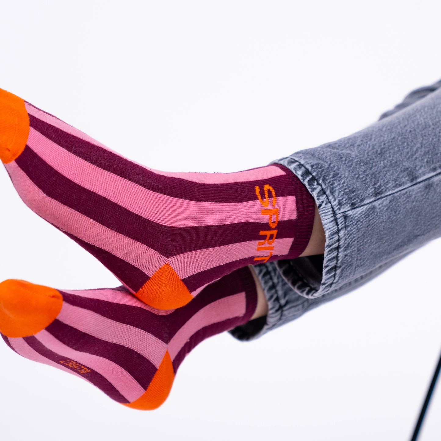 Striped Splatter Socks Made from Combed Cotton