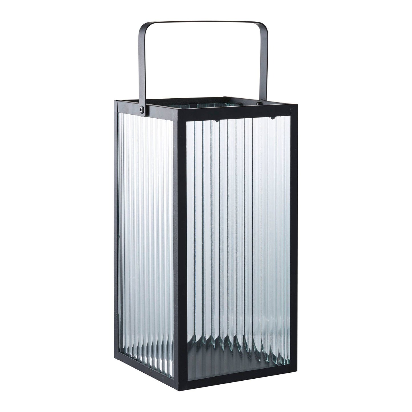 Almonte - Lantern. Metal/Glass. Black.: No assembly required / Black, Clear