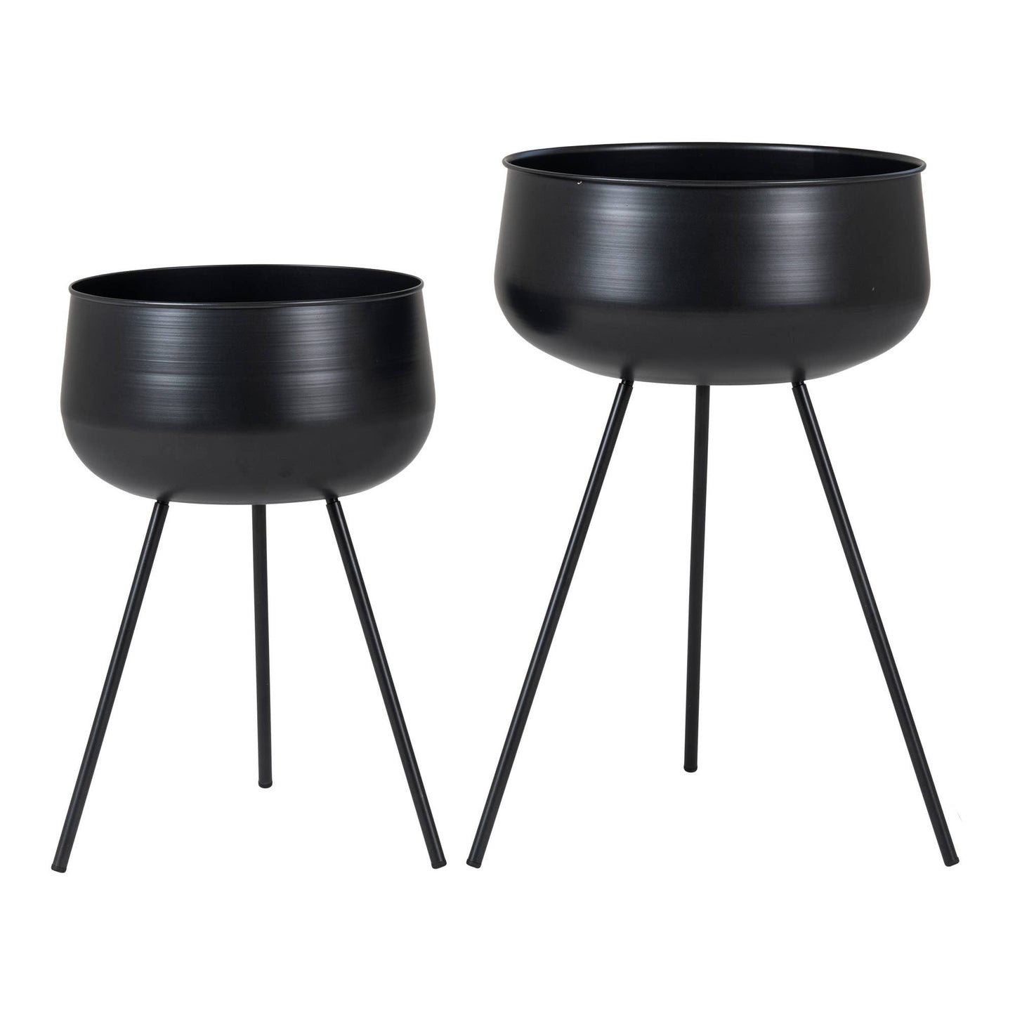 Ardola Blumentöpfe - 2 Blumentöpfe in Schwarz: Schwarz / Stahl