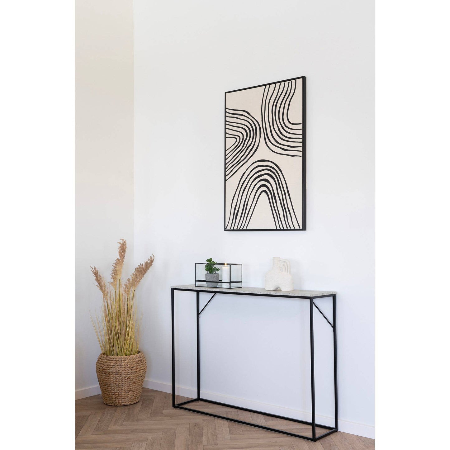 Hurricane - Candle holder. Metal/Glass. Black 30x12x15 cm: No assembly required / Black