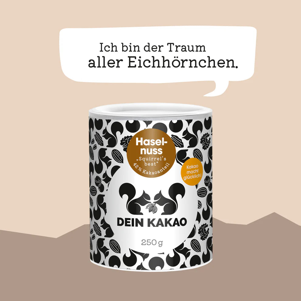 Haselnuss Bio Schokoladenpulver mit gemahlenen Haselnüssen aus dem Piemont