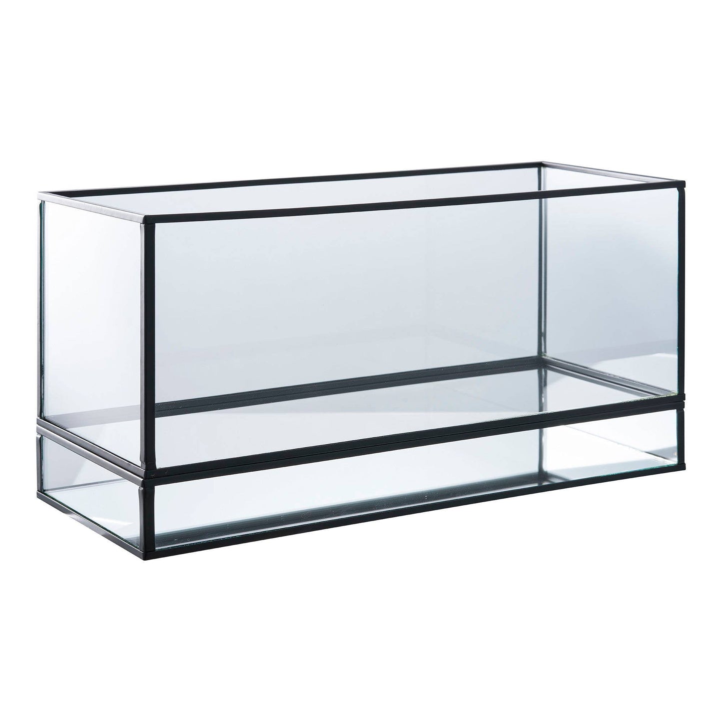 Hurricane - Candle holder. Metal/Glass. Black 30x12x15 cm: No assembly required / Black