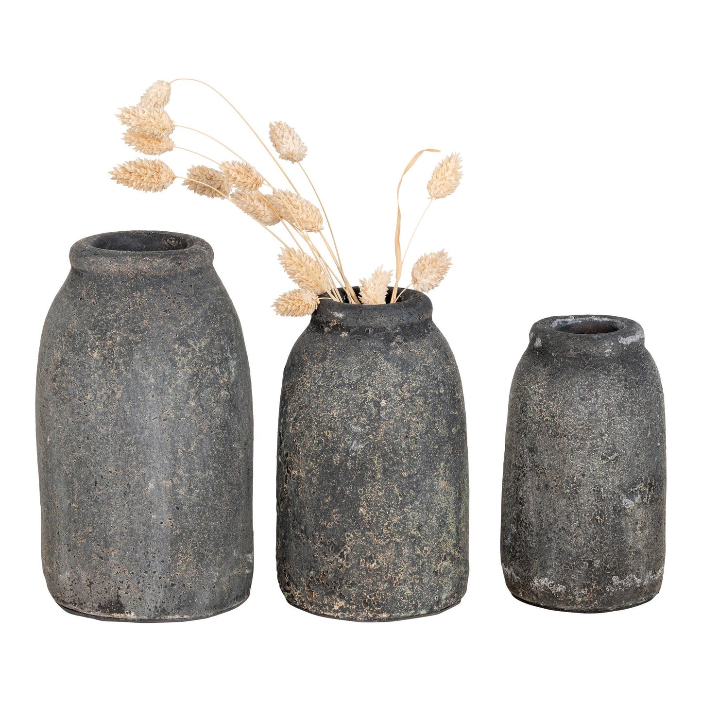 Velas Terracotta Decoration Vasen - 3 Vasen: Antikes Hellgrau / Terrakotta