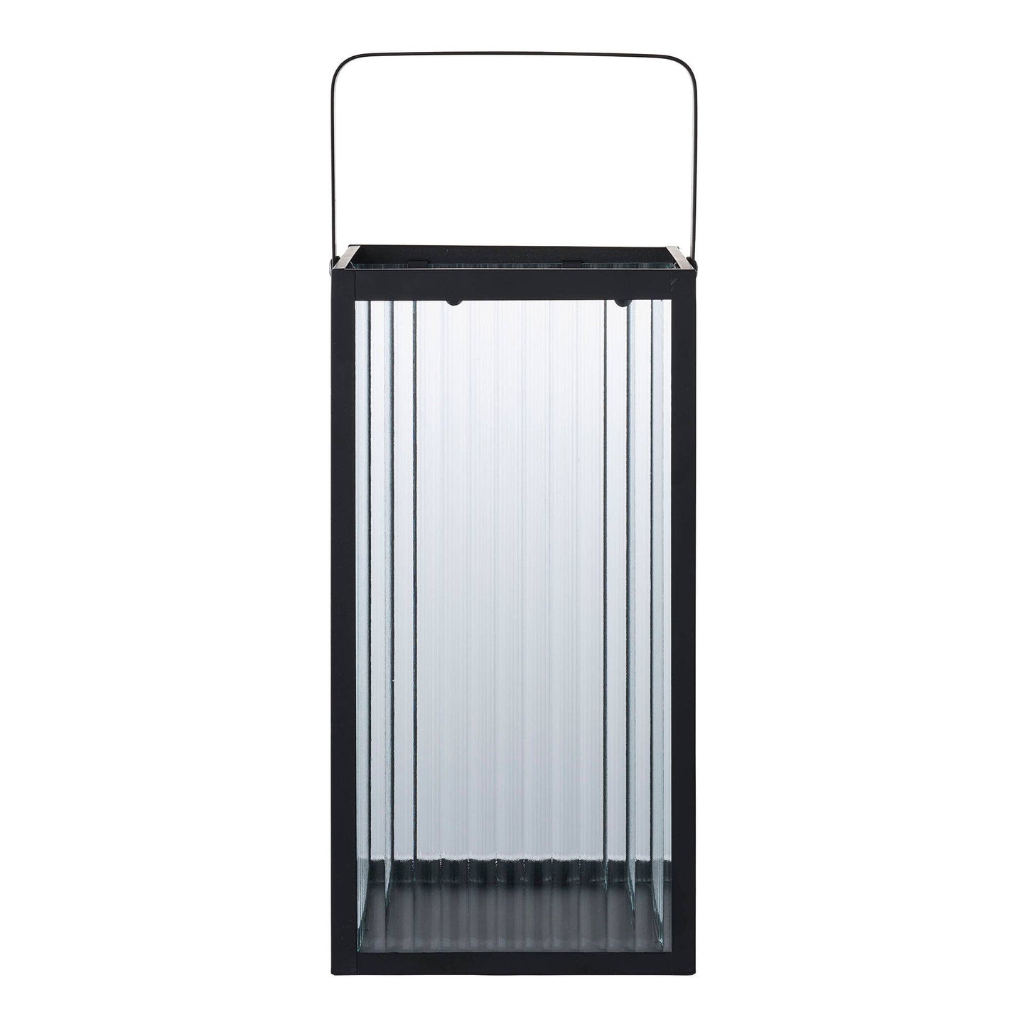 Almonte - Lantern. Metal/Glass. Black.: No assembly required / Black, Clear