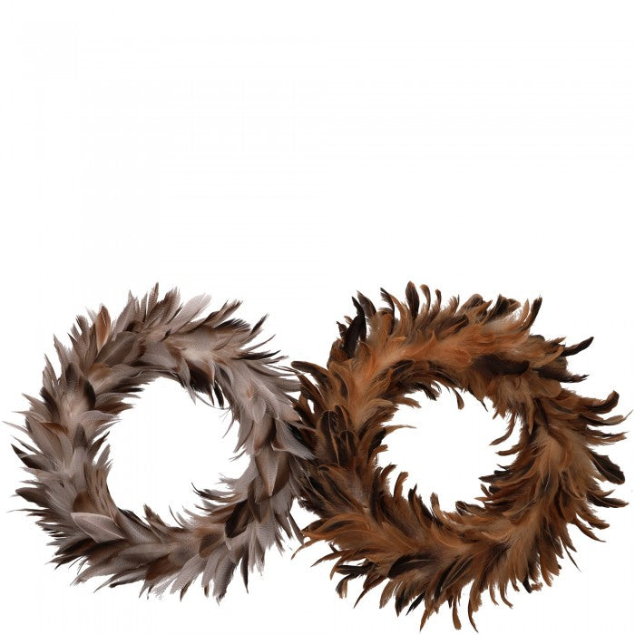 "Timor" Feather Wreath for Hanging