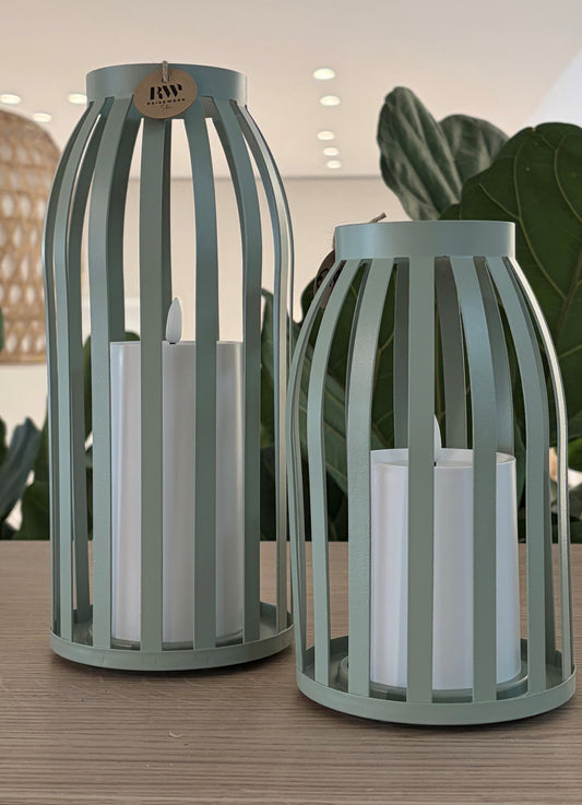 LED Laterne „Lumière“ – Grün – Kunststoff/Metall